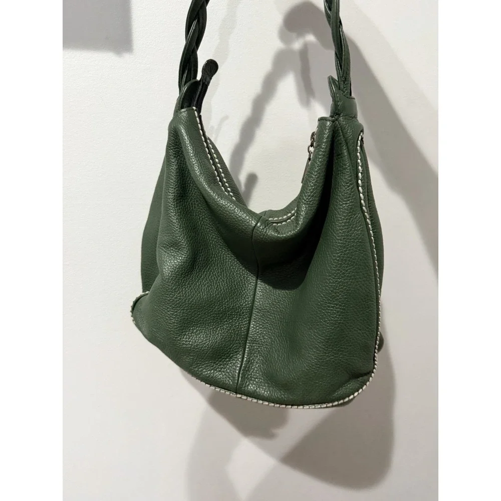 PLINIO‎ VISONA ITALY GREEN SATCHEL GENUINE LEATHER OVERSIZED HANDBAG F